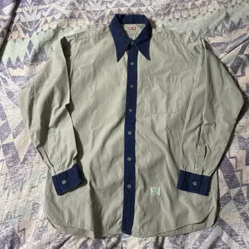 빈티지 40s 'PELTON' 투톤 컬러 포플린 워크 셔츠