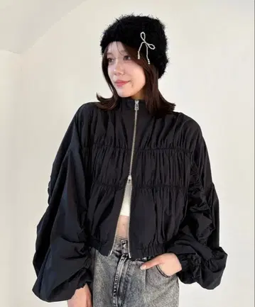 Heather 스탠드 개더 숏 블루종