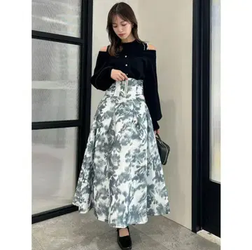 더즐린 3D 플라워 코르셋 턱 스커트