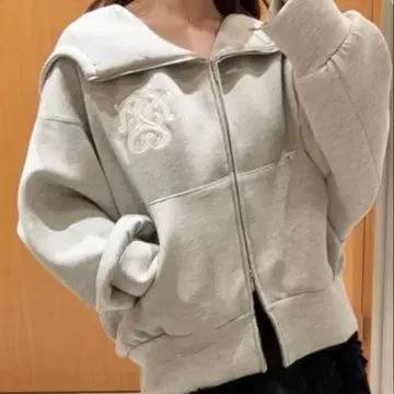 SNIDEL 볼륨 후드티 그레이