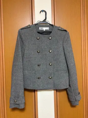 ZARA 그레이 울 버튼 자켓