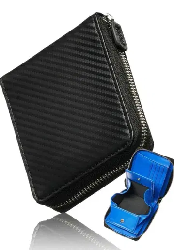 블랙 탄소섬유풍 접이식 지갑
