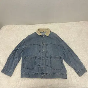 데님 자켓 코듀로이 카라 부착