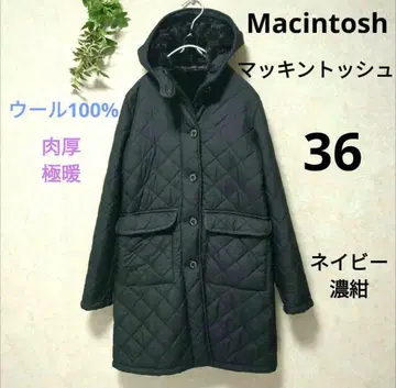 매킨토시 퀼팅 코트 보아 네이비 다크 네이비 후드 36