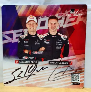 S. 오지에 V. 란데 도요타 TGR WRC 랠리 재팬 사인 카드