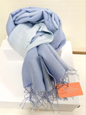 THE PASHMINA COLLECTION 스톨 블루 캐시미어 실크