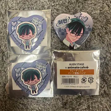 ALIEN STAGE x animatecafe 핀 배지 4개 세트