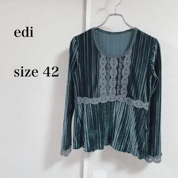 ENRICODOMANI 벨벳 플리츠 상의 size 42