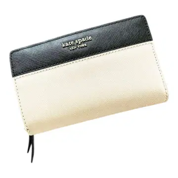 kate spade 이단 접이식 지갑 베이지/블랙