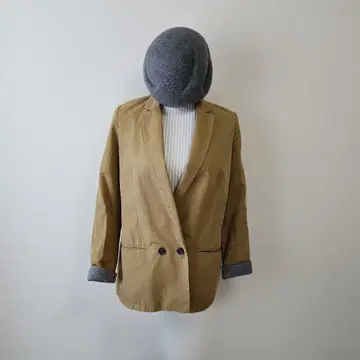 LACOSTE 베이지 테일러드 자켓 더블 버튼