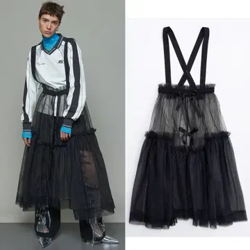인기 완판템 탈부착 가능 서스펜더 Suspender Tulle Skirt