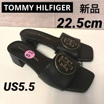 타미힐피거 새상품 로고 여성용 샌들 블랙 뮬 22