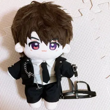 마히루 봉제 인형 20cm 인형옷 포함 블랙 셔츠