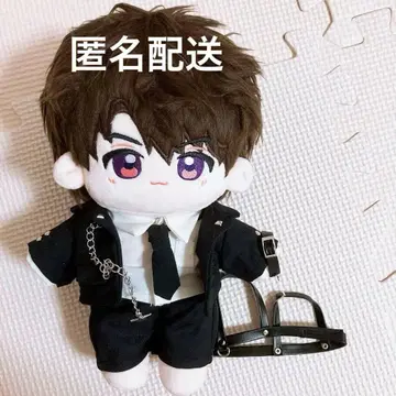 마히루 봉제 인형 20cm 인형옷 포함 블랙 셔츠