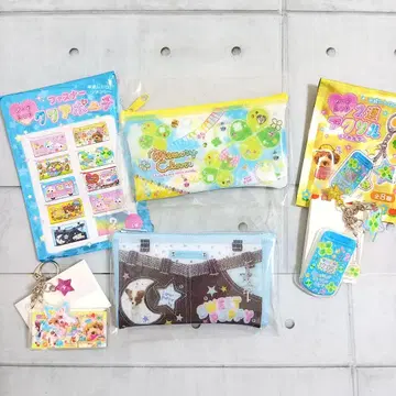 시크릿 지퍼 클리어 파우치 헤이세이 레트로 팬시 키링