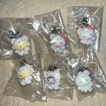 [ 새상품 ] 산리오 메지루시 액세서리 포근포근 스노우 가챠 6개 세트