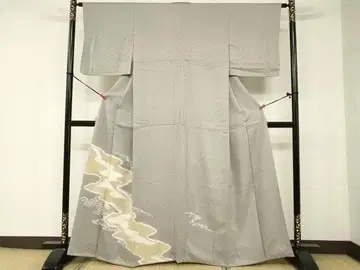 기모노 호몬기 시보리 미치나가 문양 금채색 순수 실크 일품