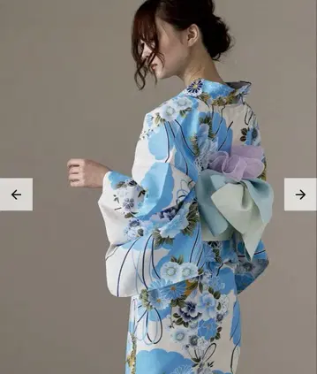 asaka 유카타 구름무늬에 모은 꽃