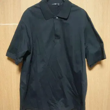 [ 미사용 새상품 ] UNIQLO 릴랙스핏 피케 셔츠 반팔 블랙 XL