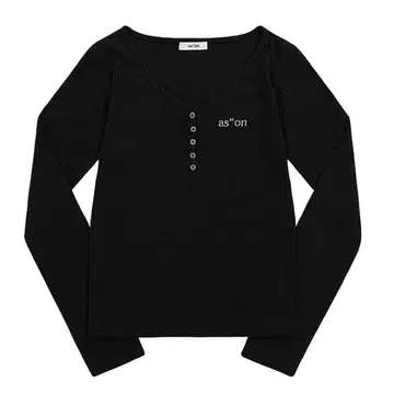 as'on ason 아즈온 WISH RIBBED BUTTON TEE 한국