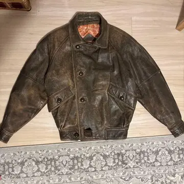 즉시 완판 아이템 Zion 가죽 자켓 American 다크 브라운 빈티지