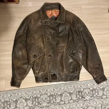 즉시 완판 아이템 Zion 가죽 자켓 American 다크 브라운 빈티지
