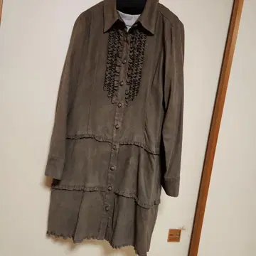 핑크하우스 브라운 프릴 달린 튜닉