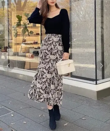 eimy istoire 플라워 자카드 머메이드 스커트 S