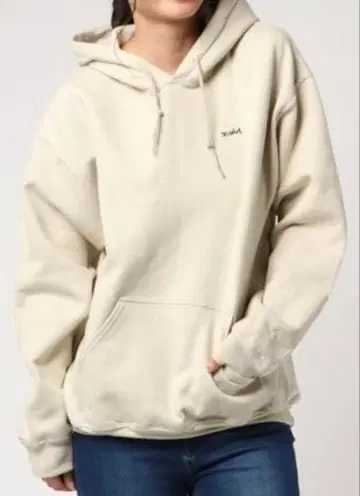 X-girl 속기모 원 포인트 후드티 베이지