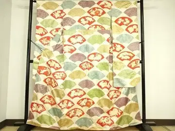 기모노 럭셔리 후리소데 부품 자수 지초화문 송죽매 금은채 순수 실크 일품