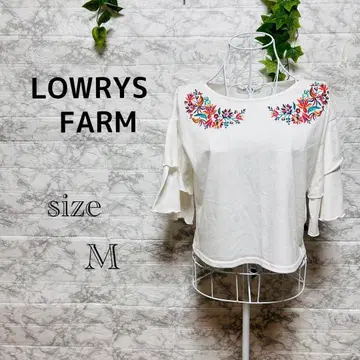 [ g55 ] [ 로리즈팜 ] 자수 장식 상의 화이트 여름 [ M ]