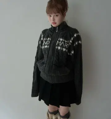 ANDMARY Mary 니트 코위찬 그레이