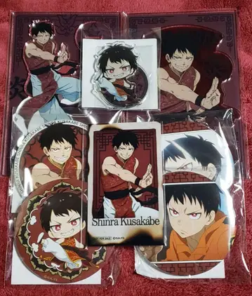 불꽃 소방대 제비뽑기당 삼라 만상 아크릴 스탠드 캔뱃지 8종 세트