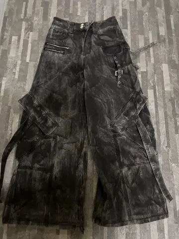 Argue Culture 와이드 데님 카고 팬츠 청바지 워시드