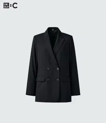 UNIQLO:C 감동 더블 자켓 릴랙스 핏 블랙 M 사이즈