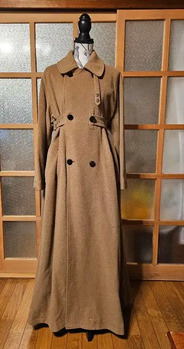 장 폴 고티에 팜므 베이지 더블 브레스트 롱 코트