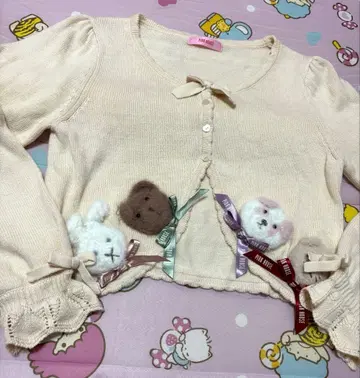 핑크하우스 애니멀 해피잼 볼레로 가디건 아오키 미사코