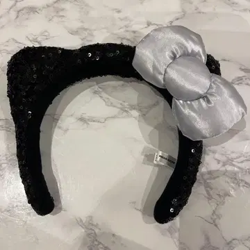 키티 스팽글 귀 달린 머리띠