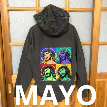 [레어] MAYO 메이 자수 후드티 그레이 정가 36,300엔