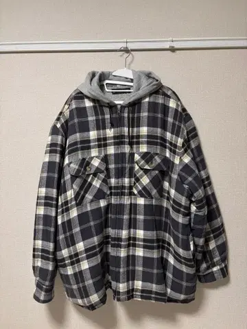 후디 체크 아우터 속기모 goffa x