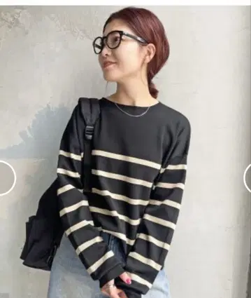 스픽 앤 스팬 워셔블 루즈 크루넥 풀오버 보더