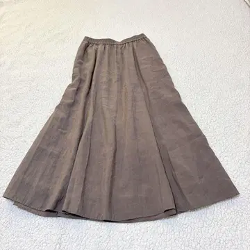 [MICHEL KLEIN] 플레어 스커트 (38) 브라운 허리밴딩 고급