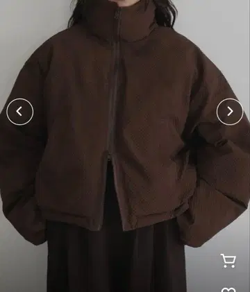 패딩 숏 다운 자켓 브라운