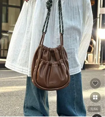 미사용 새상품 [ FUKA's기획 ] PU 파라코드 개더 미니 숄더백