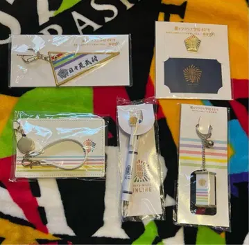 아라시 와쿠와쿠 학교 패스 케이스 키링 학교 휘장 6색 볼펜