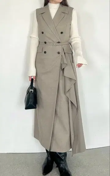 더블 브레스트 아지메 디자인 원피스