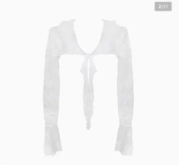 MIAE 프릴 레이스 볼레로 화이트