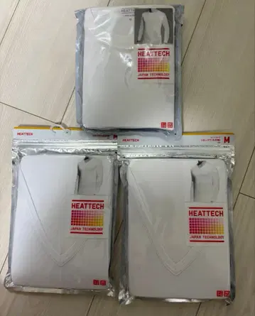 유니클로 히트텍 칠부 소매 M 사이즈 3개 세트