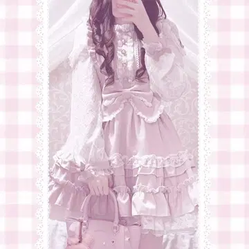 LIZLISA 티아라 리본 티어드 원피스 핑크