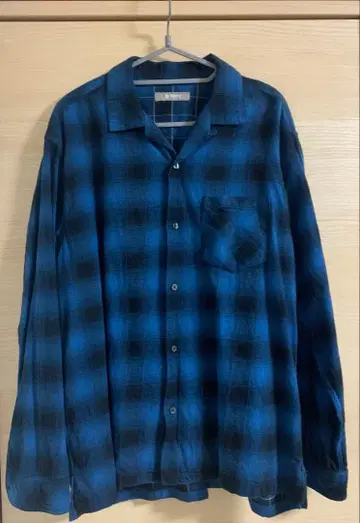 나노 유니버스 플란넬 셔츠 오픈 카라 옴브레 체크